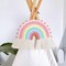 Large Macramé Rainbow Wall Hanging – Handmade Pom-Pom Garland, Boho Rainbow Décor for Kids’ Room, Girls’ Bedroom, Baby Shower, or Nursery